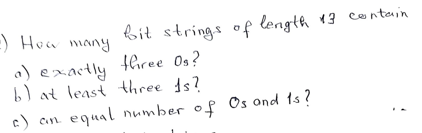 Solved How Many Bit Strings Of Length 13 Contain A) Exactly | Chegg.com