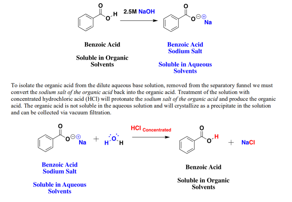 Solved H 2.5M NaOH Benzoic Acid Benzoic Acid Sodium Salt | Chegg.com