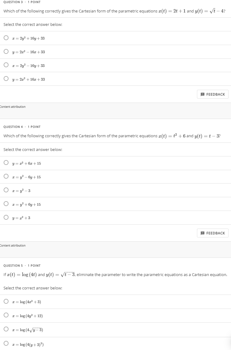 Answer In Cartesian Form Solved QUESTION 3.1 POINT Which of the following correctly | Chegg.com