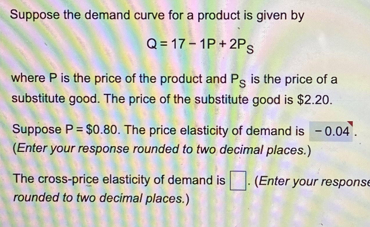 Solved Suppose The Demand Curve For A Product Is Given By | Chegg.com