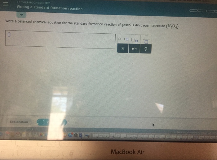 Solved Write a balanced chemical equation for the standard