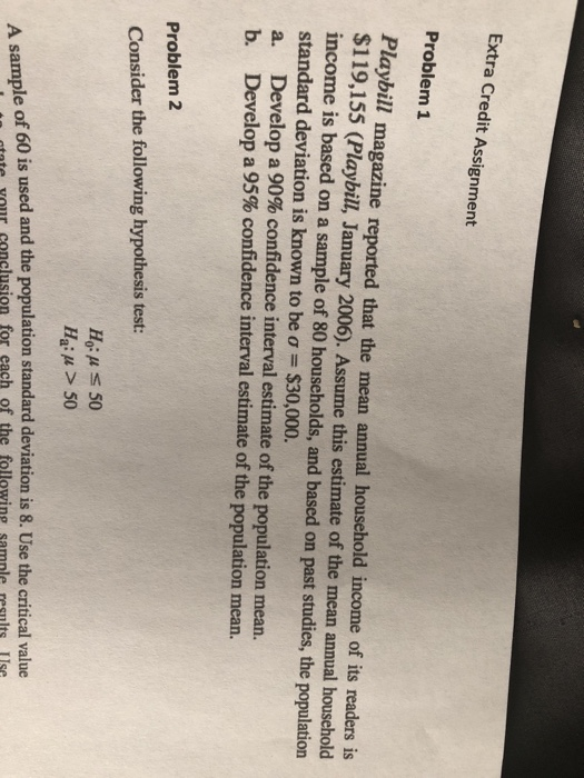 Solved Extra Credit Assignment Problem 1 Playbill magazine | Chegg.com