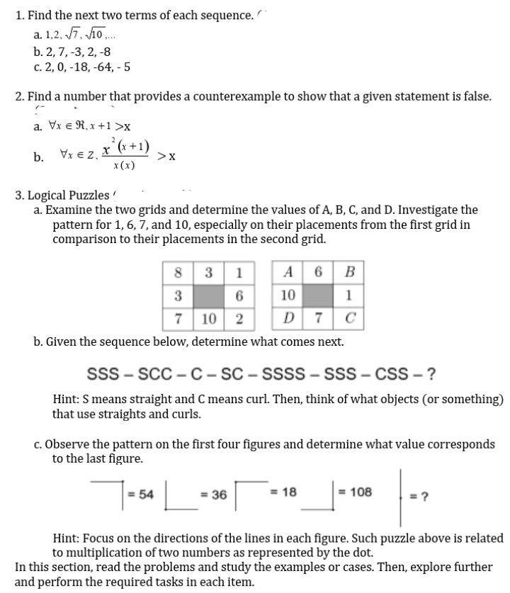 Solved 1. Find the next two terms of each sequence. a. 1.2. | Chegg.com