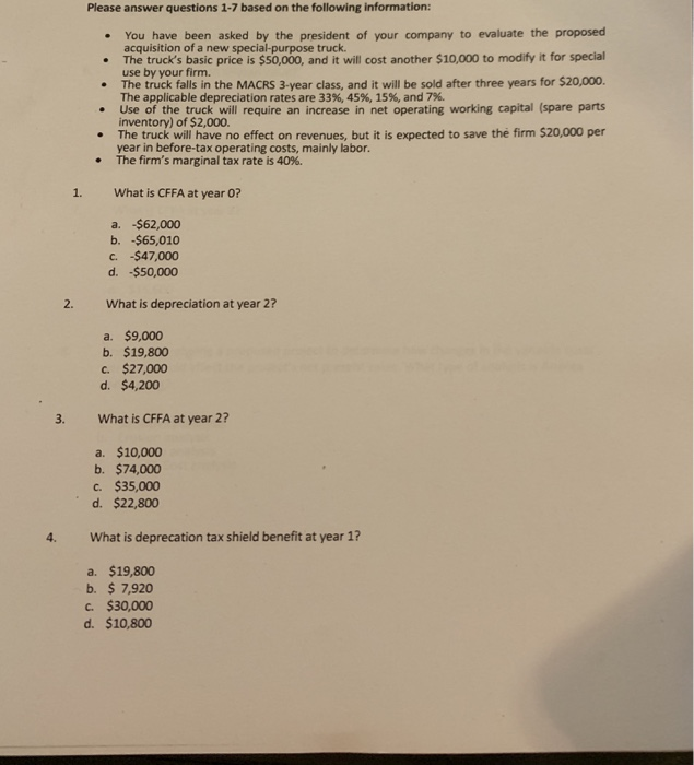 Solved Please answer questions 1-7 based on the following | Chegg.com