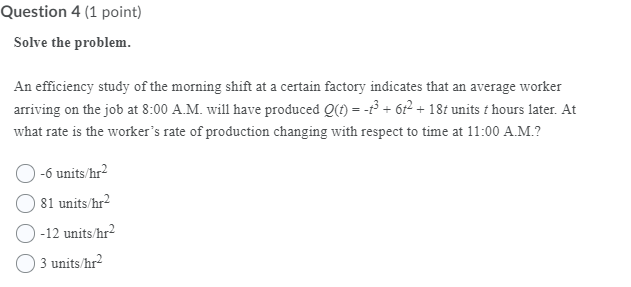 Solved Question 1 (1 point) Solve the problem. The manager | Chegg.com