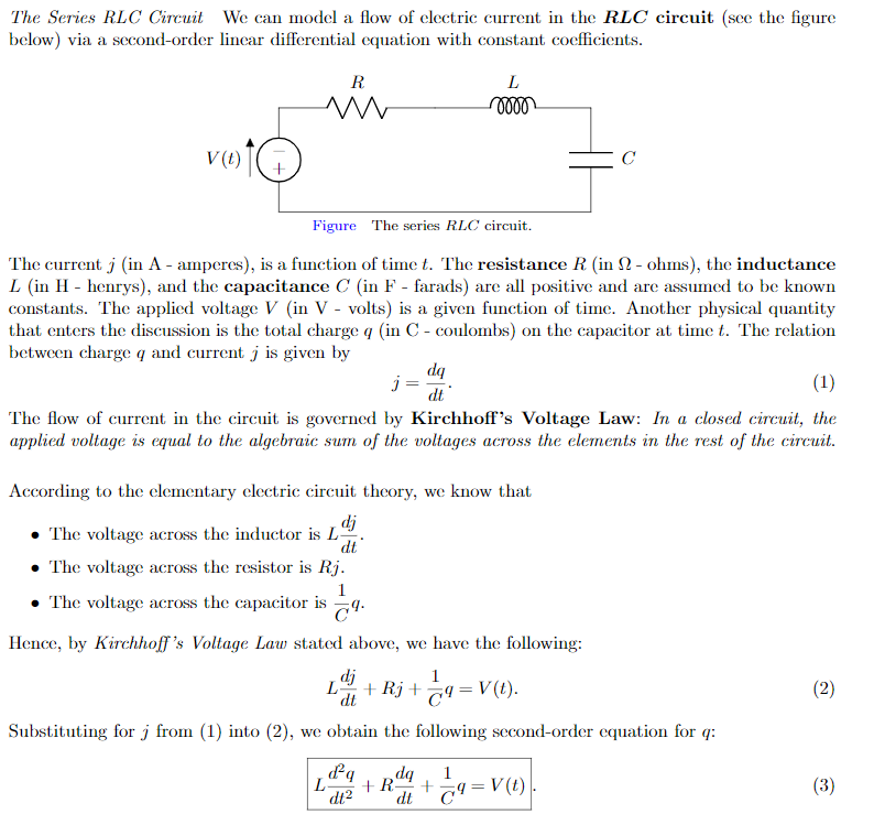 Solved The Series RLC Circuit We can model a flow of | Chegg.com