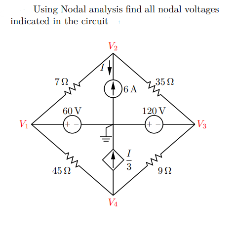 [Solved]: plese show work Using Nodal analysis find all no