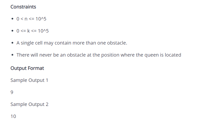 Number of cells a queen can move with obstacles on the chessboard