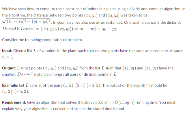 We have seen how to compute the closest pair of | Chegg.com