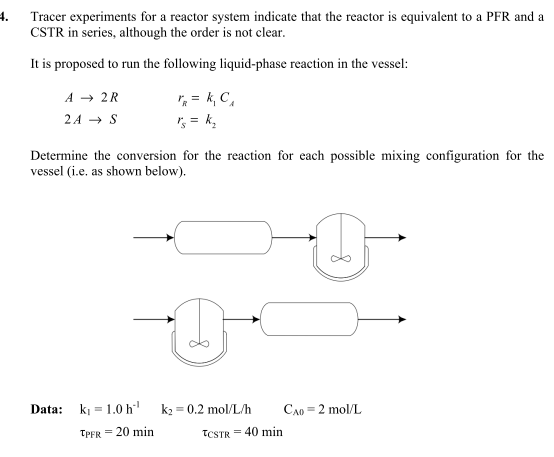Solved Tracer experiments for a reactor system indicate that | Chegg.com