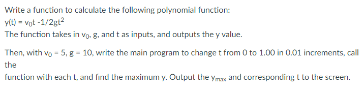 Solved Write a function to calculate the following | Chegg.com