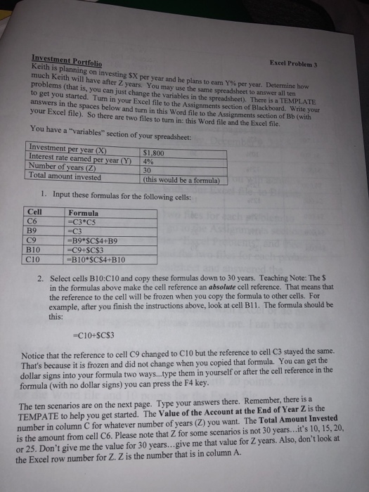 Solved Excel Problem 1 Use the Excel template provided for | Chegg.com