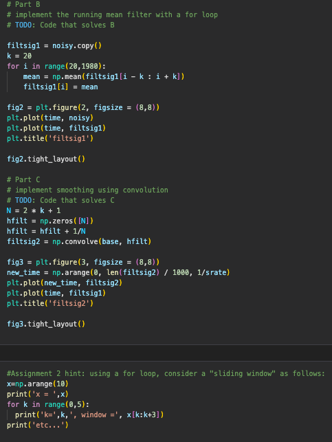 Solved In lab 2, assignment 2, you implemented a smoothing | Chegg.com