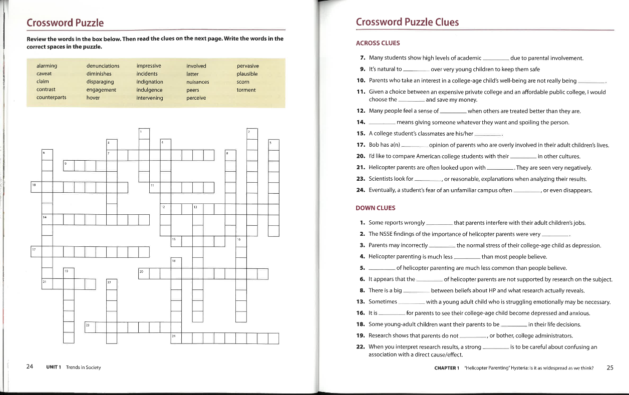 Solved Crossword Puzzle Crossword Puzzle Clues Review the Chegg com