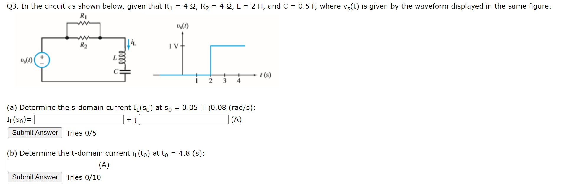 Solved Q3. In the circuit as shown below, given that | Chegg.com