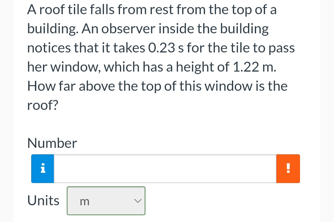 Solved A roof tile falls from rest from the top of a | Chegg.com