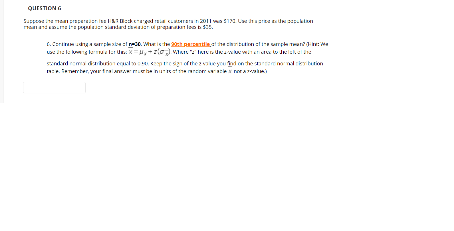 Solved QUESTION 6 Suppose the mean preparation fee H&R Block