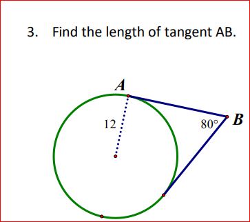 Solved 3. Find The Length Of Tangent Ab. 