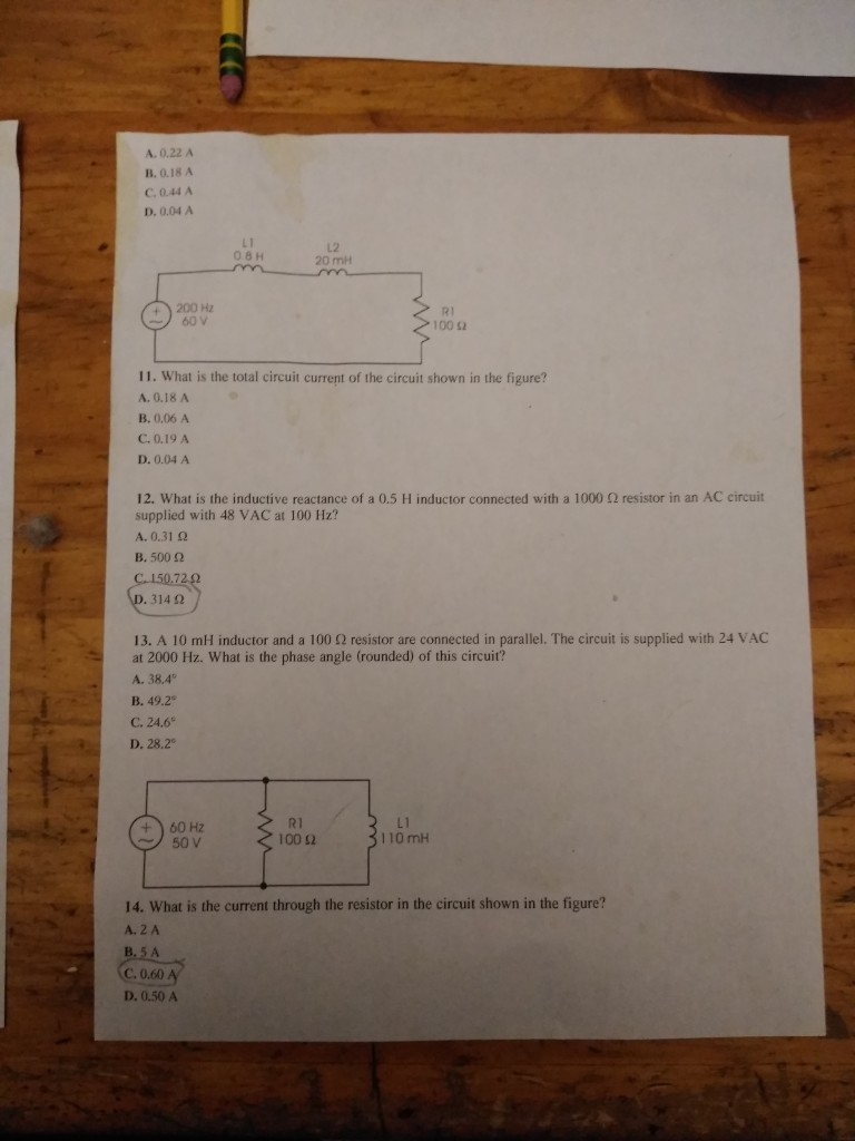 Solved D. 1.50 A L1 08H L2 20 mH R1 100 Ω 60 v 20. What is