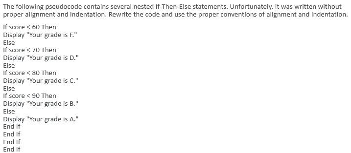solved-else-the-following-pseudocode-contains-several-nested-chegg