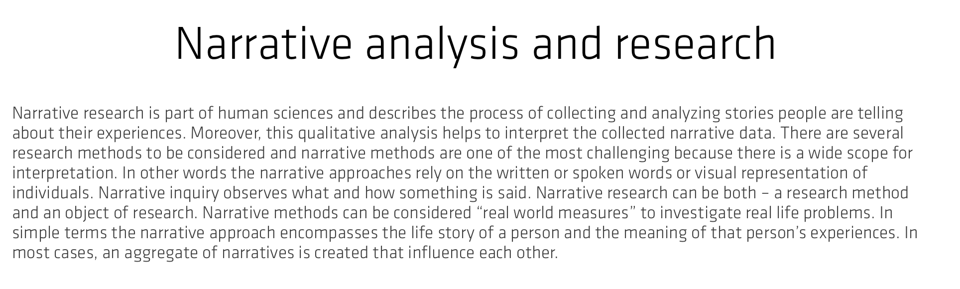 narrative analysis research questions