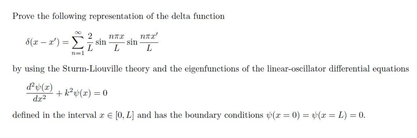 Solved Prove the following representation of the delta | Chegg.com