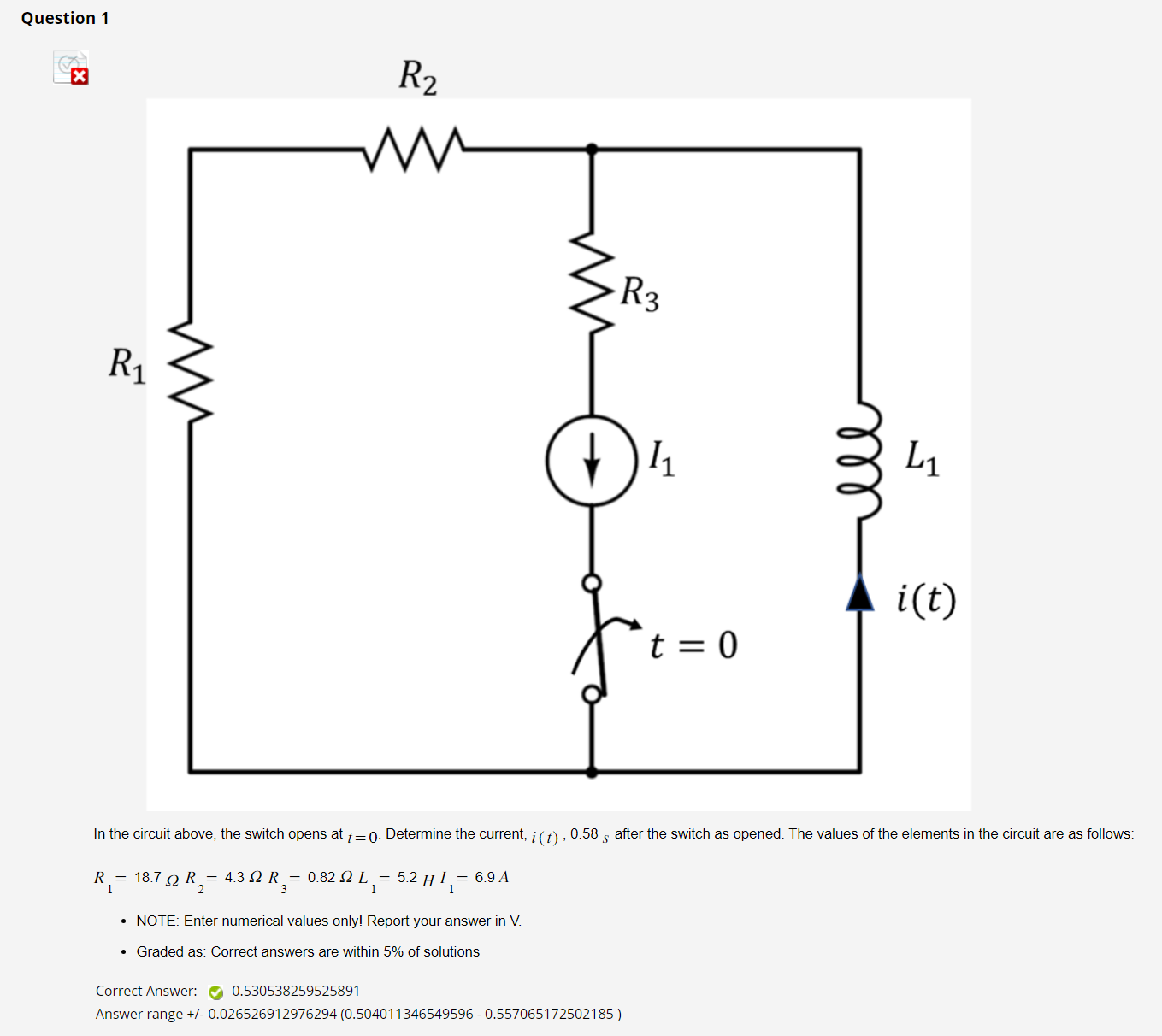 Solved In the circuit above, the switch opens at t=0. | Chegg.com