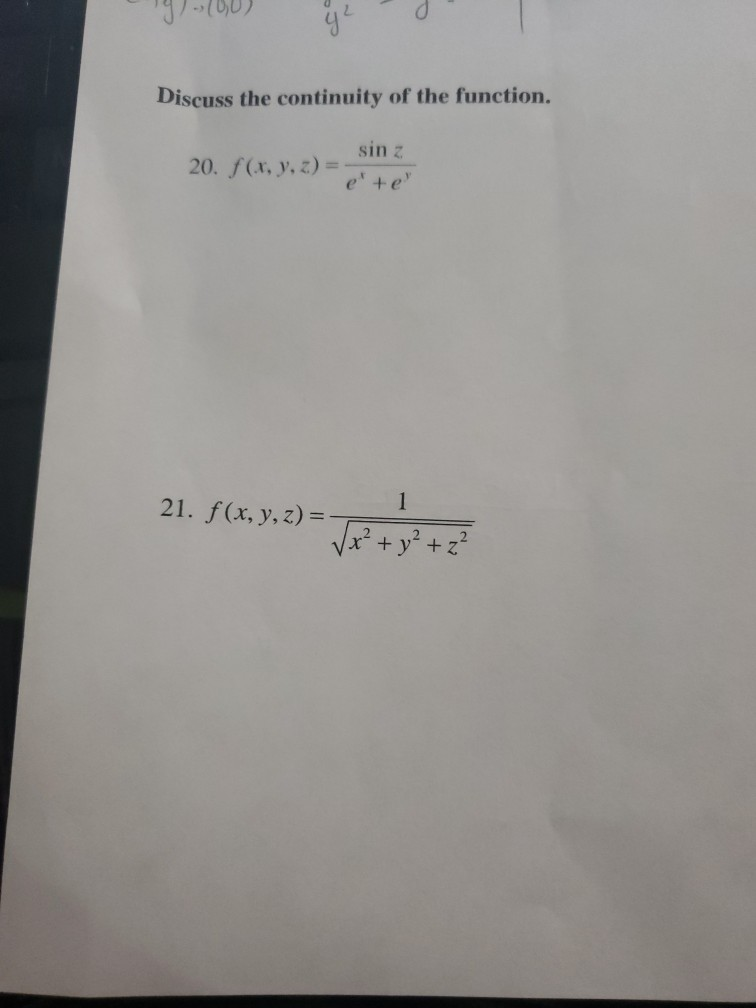 Solved Discuss the continuity of the function. sin z 20.