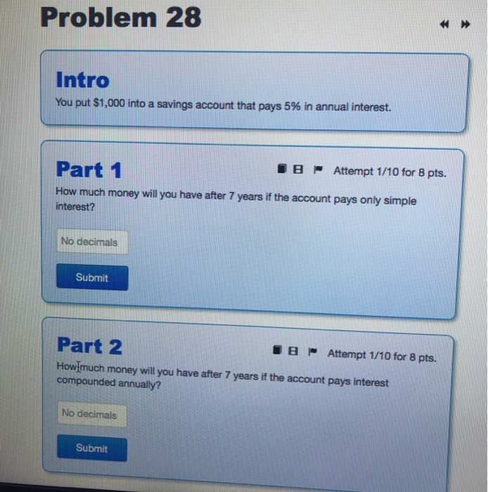 Solved Problem 26 Attempt 1/8 for 8 pts Part 1 The value of | Chegg.com