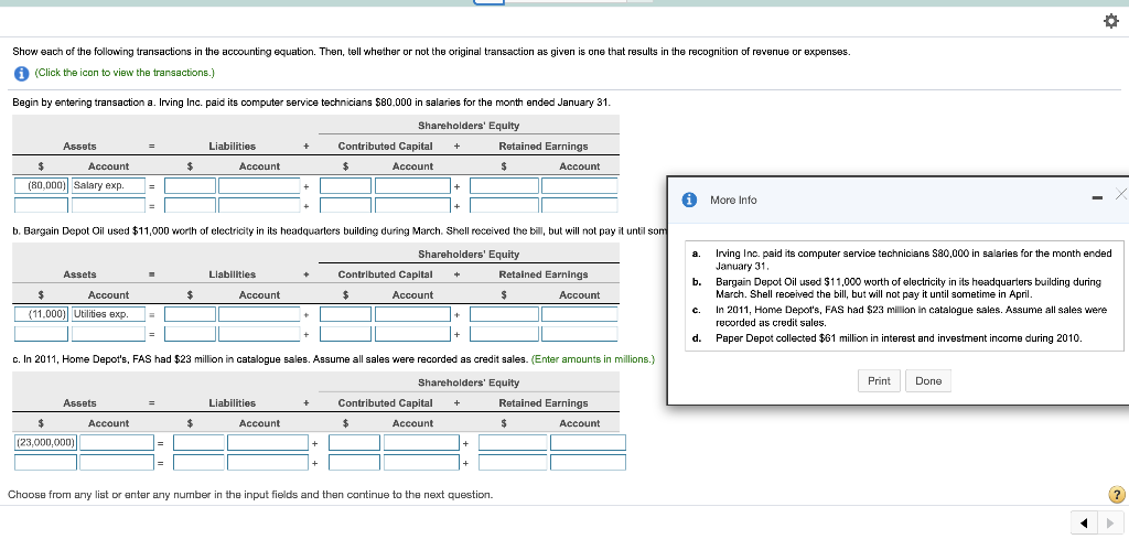 Solved Show each of the following transactions in the | Chegg.com