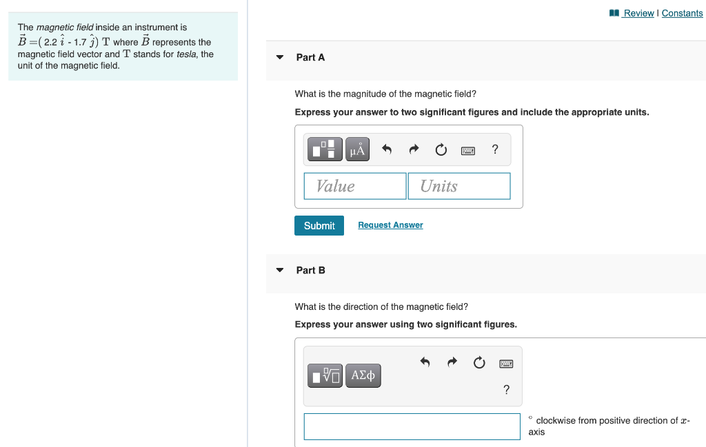 Solved Review Constants The magnetic field inside an | Chegg.com