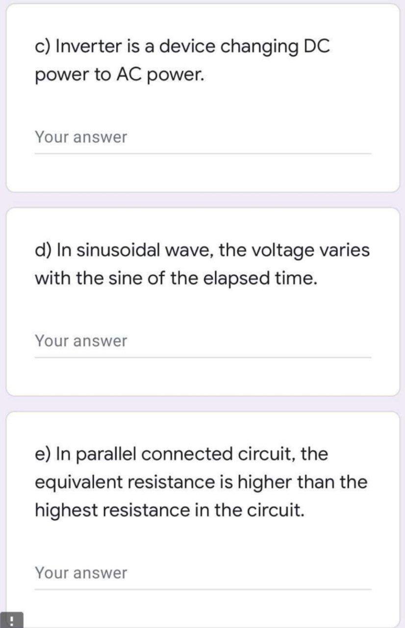 Solved c) Inverter is a device changing DC power to AC | Chegg.com