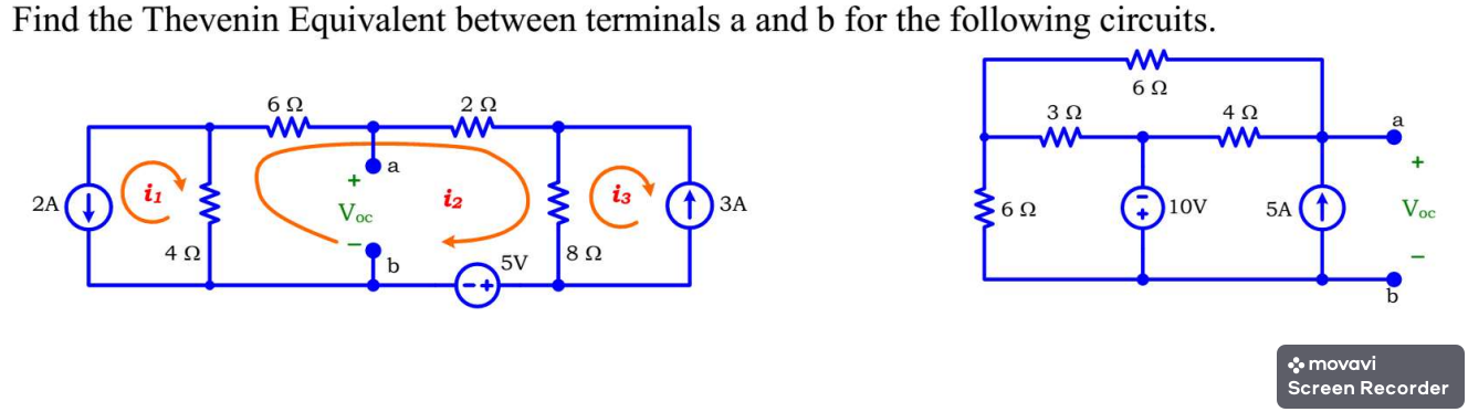 Solved Find the Thevenin Equivalent between terminals a and | Chegg.com