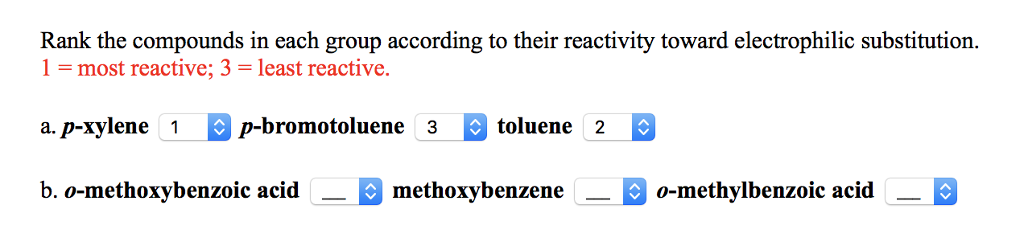 Solved Rank the compounds in each group according to their | Chegg.com