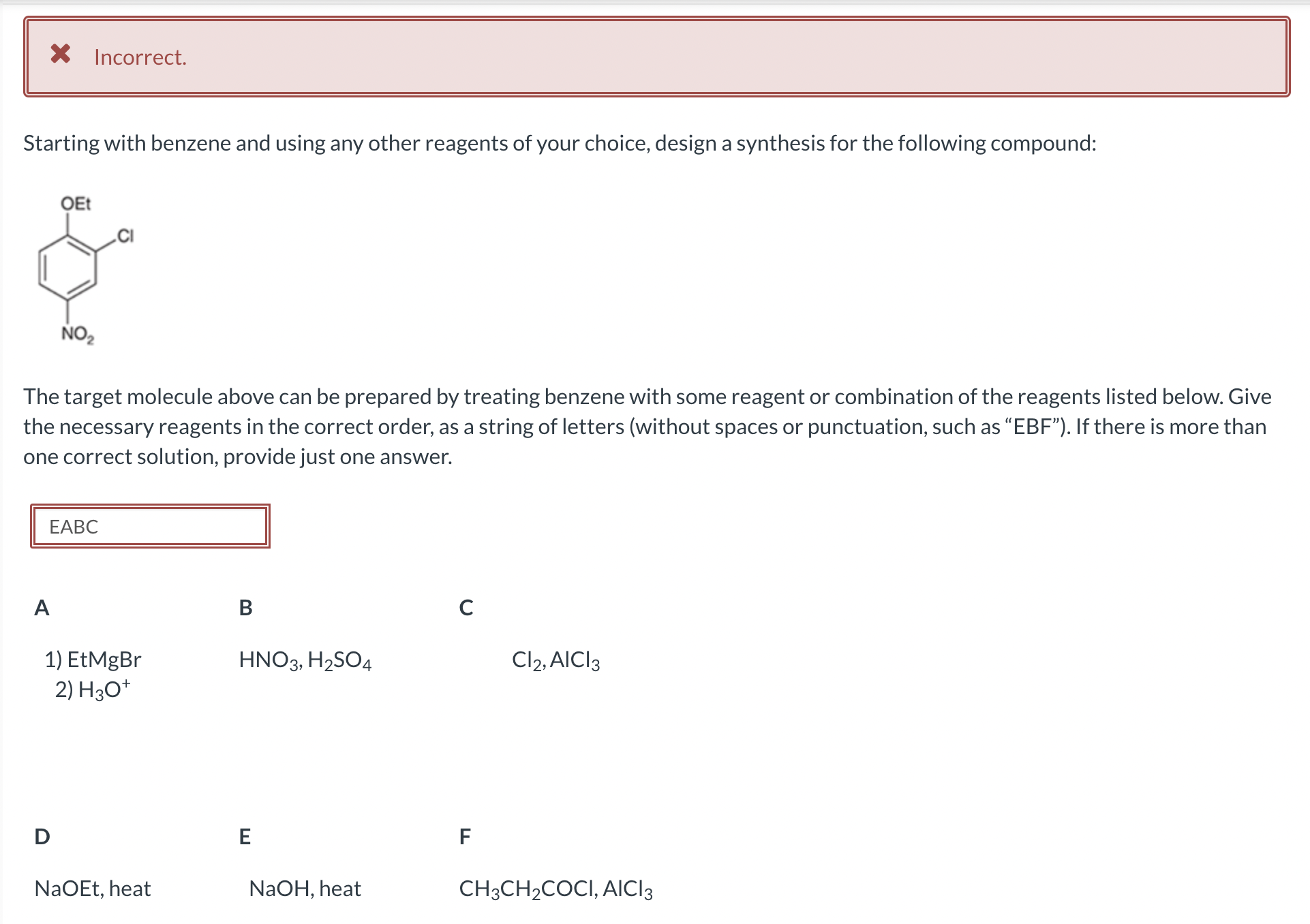 Solved Starting With Benzene And Using Any Other Reagents Of | Chegg.com