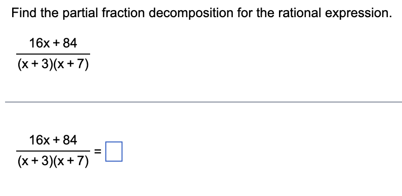 Solved Expand the quotient by partial fractions. (x+3)2x+7 | Chegg.com