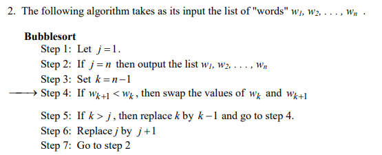 Solved 2 The Following Algorithm Takes As Its Input The Chegg Com