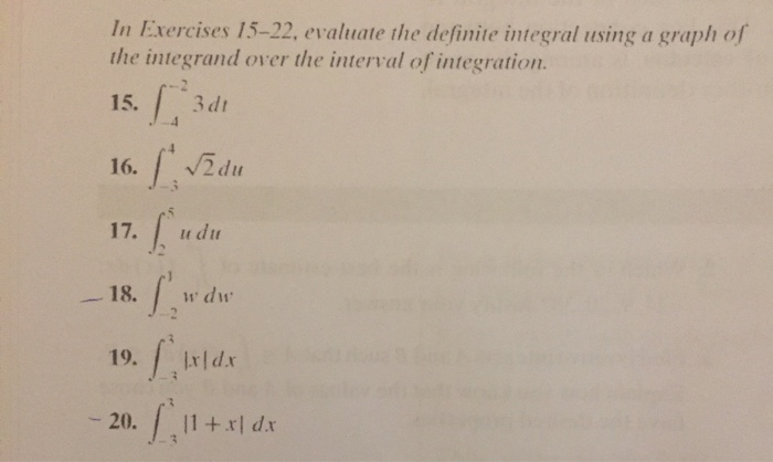 Solved In Exercises 15-22, evaluate the definite integral | Chegg.com