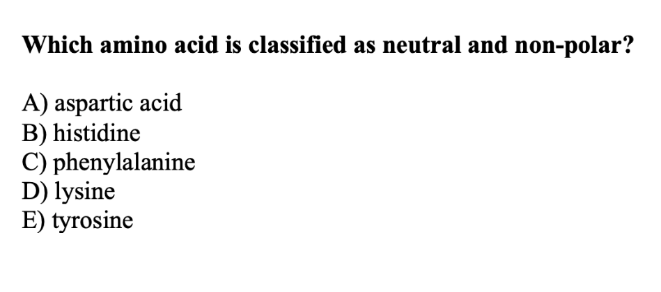 Solved Which amino acid is classified as neutral and | Chegg.com