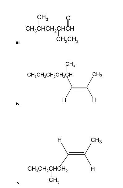 Solved iii. iv. V. HOẠCH CH3 CH3CHCH₂C 1₂CHCH CH CH₂CH3 CH₂ | Chegg.com