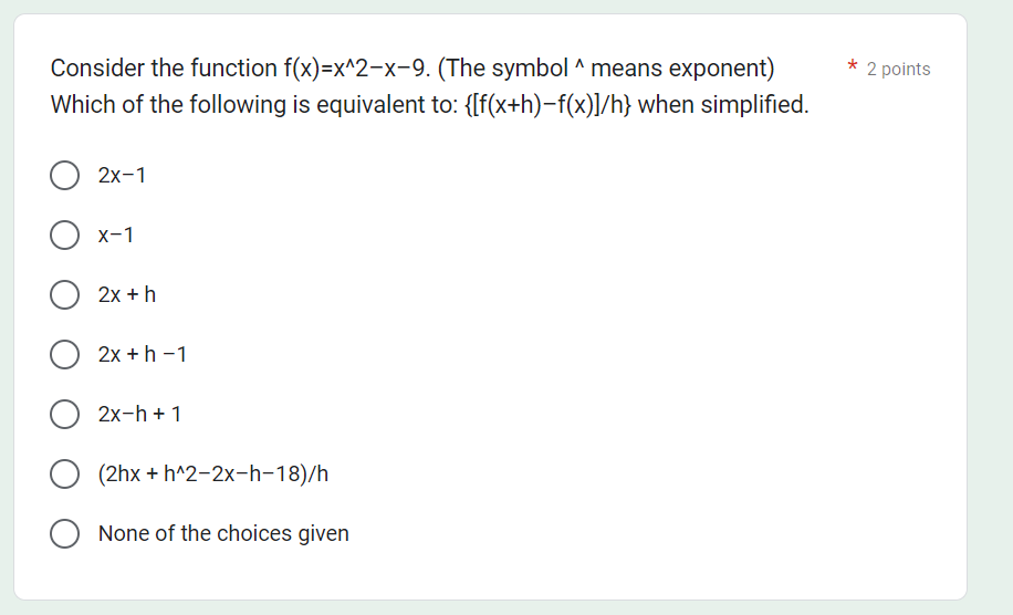 Solved Consider the function f(x)=x∧2−x−9. (The symbol^ ∧ | Chegg.com