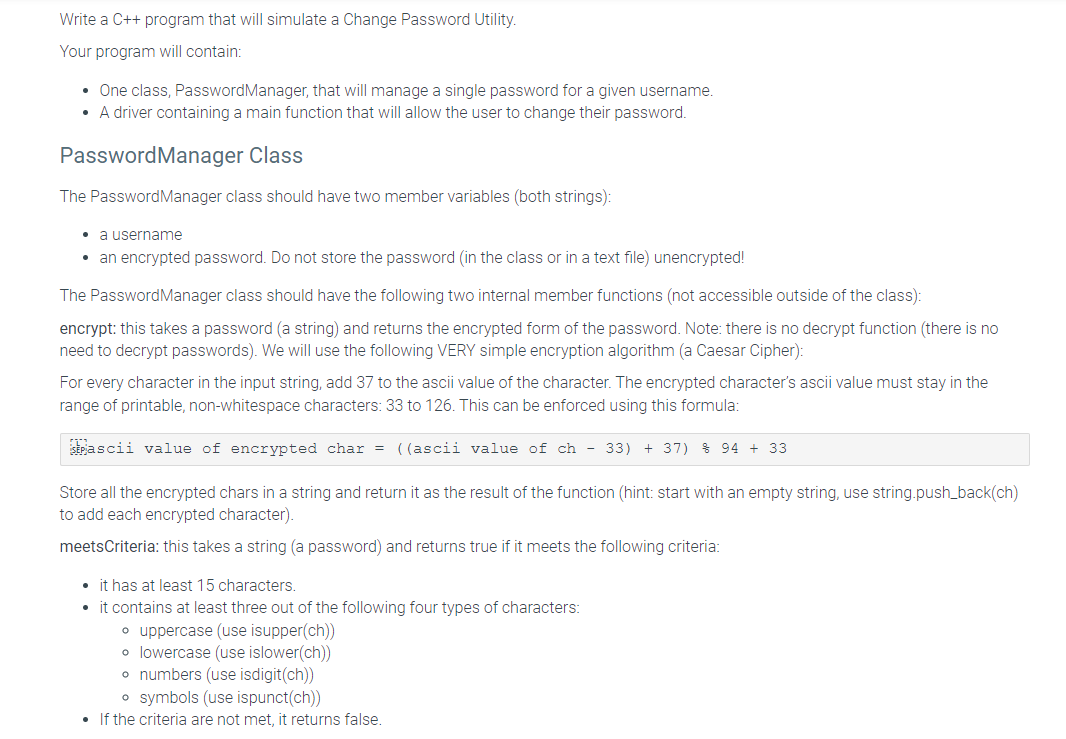 Solved How do I make this program in C++? NOTE: ASSIGNMENT | Chegg.com