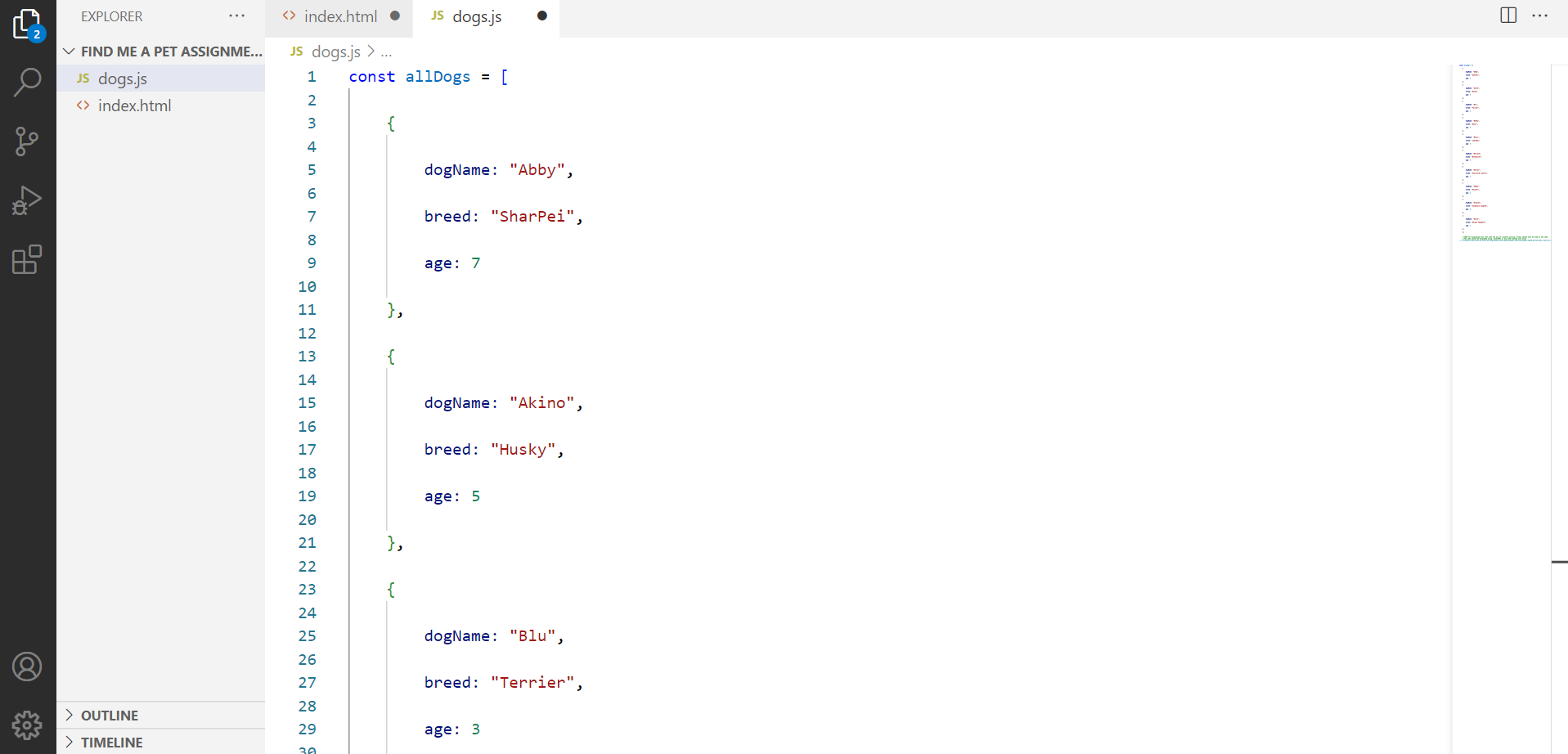 Solved I need help in displaying the array code on HTML | Chegg.com