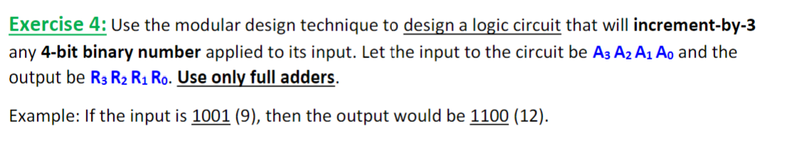 Solved Exercise 4: Use the modular design technique to | Chegg.com