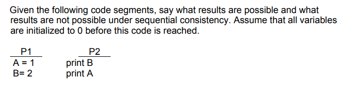 Solved Given the following code segments, say what results | Chegg.com