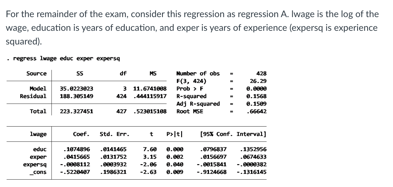 For the remainder of the exam, consider this | Chegg.com