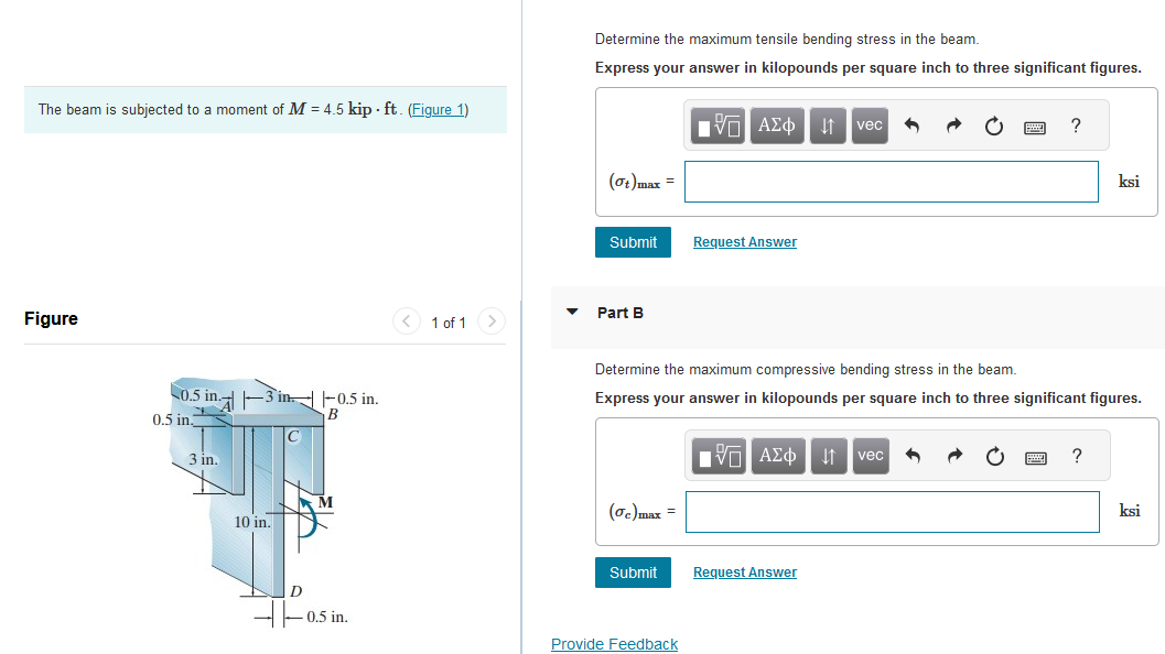 Solved Determine the maximum tensile bending stress in the | Chegg.com