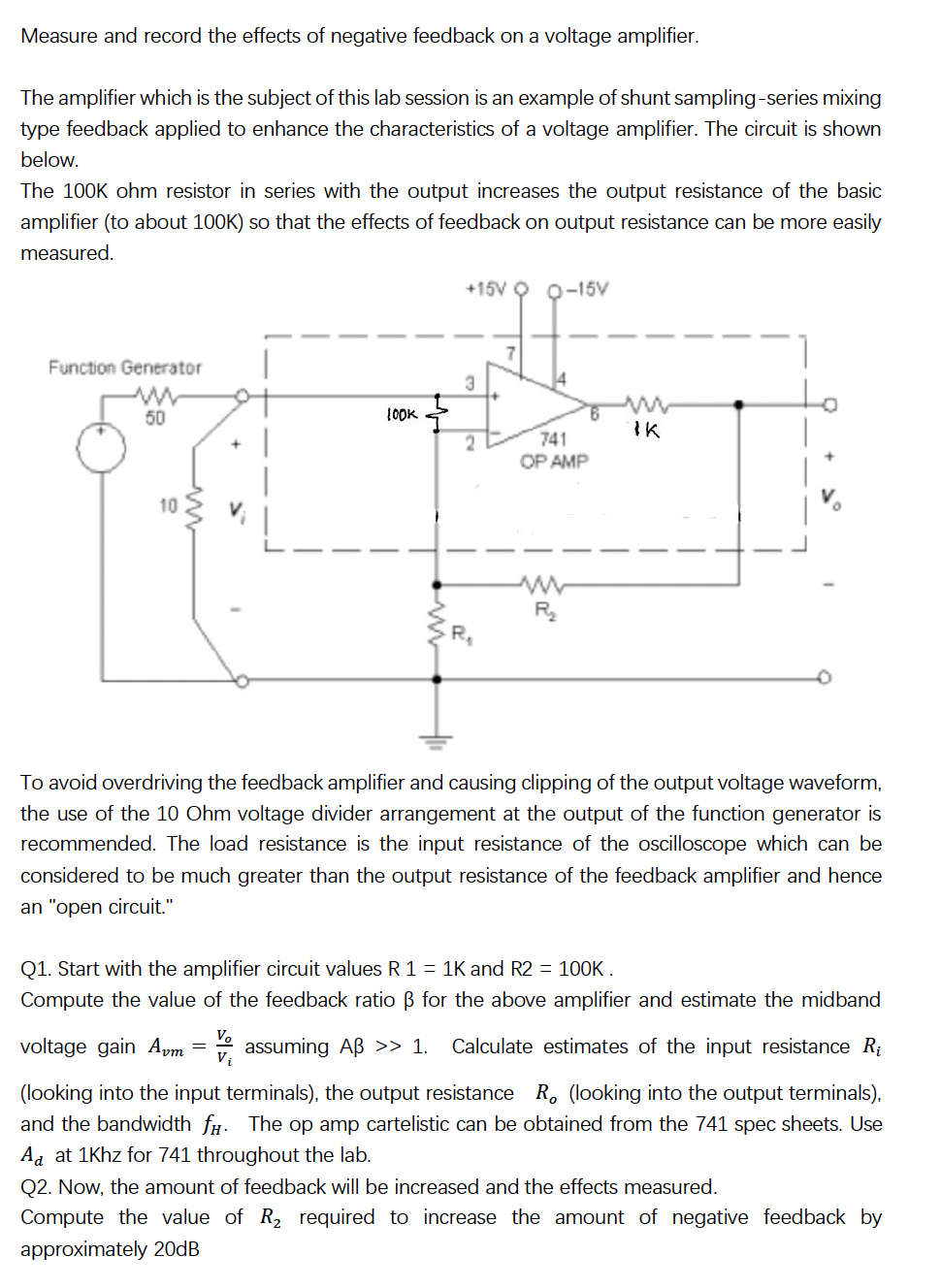 Solved Measure and record the effects of negative feedback