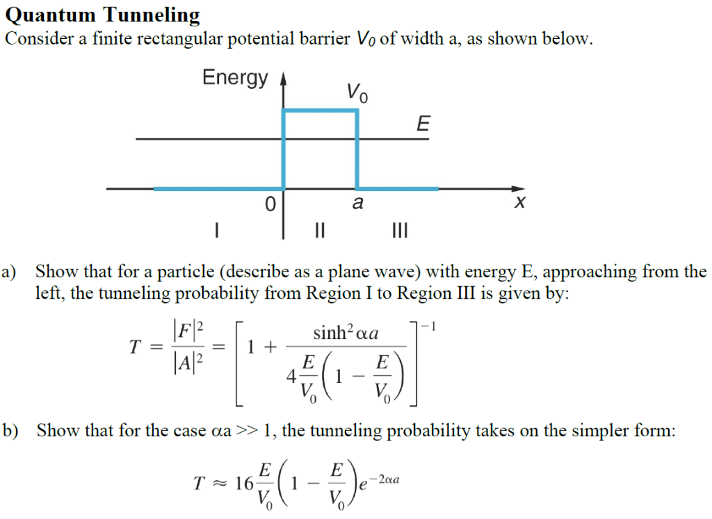 Solved Quantum Tunneling Consider A Finite Rectangular | Chegg.com