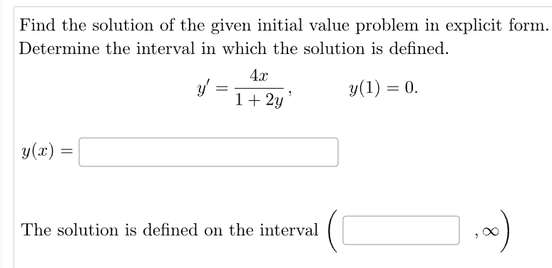 Solved Find the solution of the given initial value problem | Chegg.com